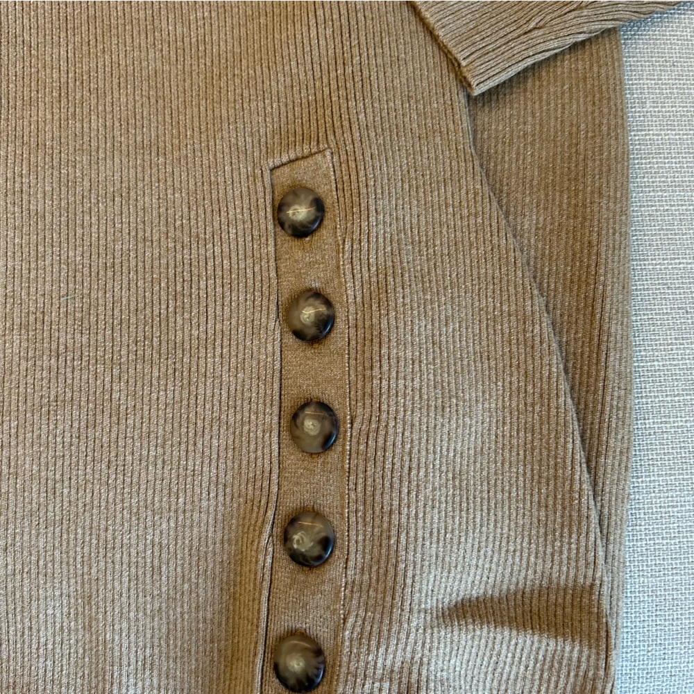 ✨ SALE✨Sezane Harper Midi Knit Dress - Camel Beige Tan Wool Blend French Holiday - Picture 7 of 9